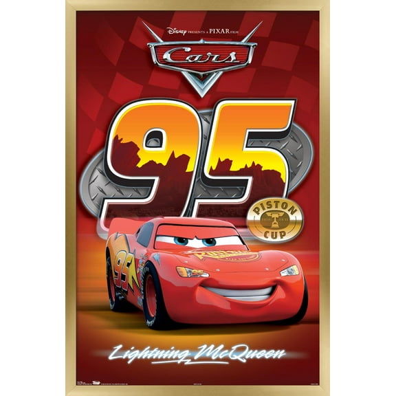 Disney Pixar Cars - Lightning Wall Poster, 22.375" x 34", Framed