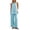Blue#04, variant on Zynoxe Two Piece Sets for Women Trendy Halter Neck Backless Camisole Top Wide Leg Pants Suit Comfy Breathable Cotton Linen Lounge Set Summer Versatile Solid Color Vacation Outfits S