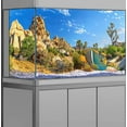 thumbnail image 3 of 48X20IN Reptile Habitat Background Rock Blue Sky Oasis Cactus Sunset and Desert Terrarium Background with 10 EVA Double-Sided Tape, 3 of 5