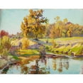 thumbnail image 2 of Ambroży Sabatowski 14x12 Black Ornate Wood Framed Double Matted Museum Art Print Titled: Sunny Autumn (1921), 2 of 5
