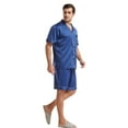 thumbnail image 6 of Fjuchai Men's 2Pcs Silk Pajama Pjs Set Lounge Sets Short Sleeve T-Shirts and Shorts Set Loungewear Sweatsuit with Pockets S-XL, 6 of 8