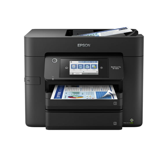 Epson Workforce Pro WF-4834 Impresora inalámbrica Todo en uno con impresión automática de 2 Caras, Copia, escaneo y fax, ADF de 50 páginas, Capacidad de Papel de 500 Hojas y visualización táctil a