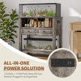 thumbnail image 6 of 20-29 Gallon Aquarium Stand with Charging Station, 660 lbs Heavy Duty Fish Tank Stand with Drawers & Open Storage, Brown-White/Grey Finish, 6 of 8