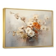 thumbnail image 2 of Designart "Delightful Beige And Orange Minimalist Pansies" Pansies Floater Framed Canvas Prints, 2 of 5