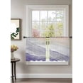 thumbnail image 2 of Purple Gradient Sheer Curtains 45 Inch Long 2 Panels, Sea Waves Sandy Beach Coastal Scenery Light Filtering Rod Pocket Semi Sheer Curtains, Sheer Voile Drapes for Living Room Bedroom, 52"x45", 2 of 5