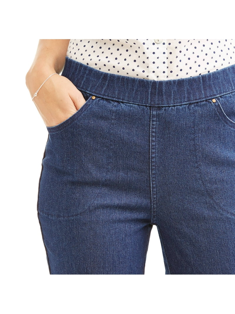 RealSize Women's Pocket Stretch Pull On Bootcut Jeans, Sizes S