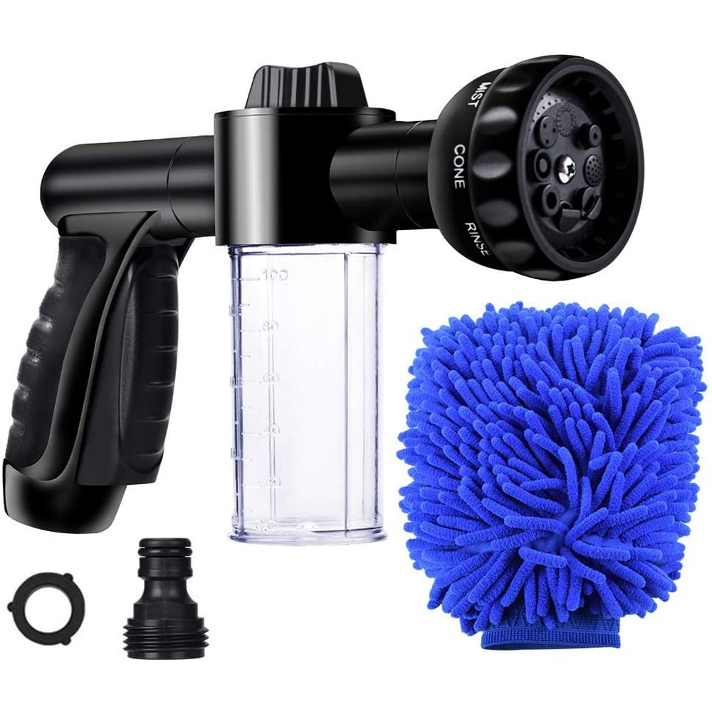 Garden Hose Nozzle, High Pressure Hose Spray Nozzle 8 Way Spray Pattern