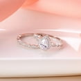 thumbnail image 2 of Divine Creation 2.15 Ct Pear Cut White Diamond Engagement Wedding Thanksgiving Christmas Bridal Ring Set 14K White Gold Plated 925 Sterling Silver For Women's -6.5, 2 of 3