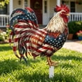 thumbnail image 4 of Dongrere 4th of July Rooster Garden Stake, Patriotic Plastic Yard Art with American Flag, Chicken Ground Stake for Memorial Day, Independence Day Outdoor Decor, 7.9x9.8 Inch, 4 of 7