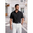 thumbnail image 3 of COOFANDY Mens Short Sleeve Dress Shirt Non Iron Stretch Button Down Shirt Business Casual Comfort Soft, 3 of 6