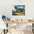 thumbnail image 5 of Gukieu Cute Green Dinosaur Blue Sky Print Canvas Decorative Hanging Painting, Waterproof Art Wall Decoration with Frame, Suitable for Living Room, Bedroom, 5 of 6