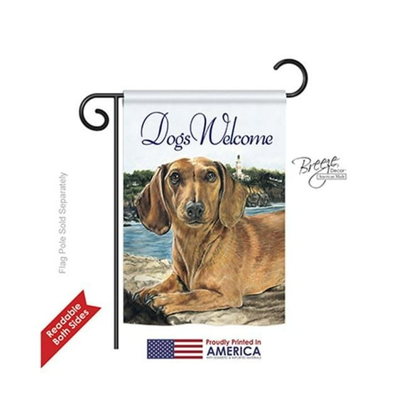Breeze Decor 60003 Pets Dachshund 2-Sided Impression Garden Flag - 13 x 18.5 in.