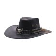 thumbnail image 2 of Sombrero de vaquero Yuyangstore accesorio de disfraz negro ala ancha, 2 of 8