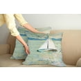 thumbnail image 3 of Ambesonne Art Throw Pillow Cover 2 Pack, Monet Sailing Boat, 24", Pale Blue Teal and White, 3 of 6