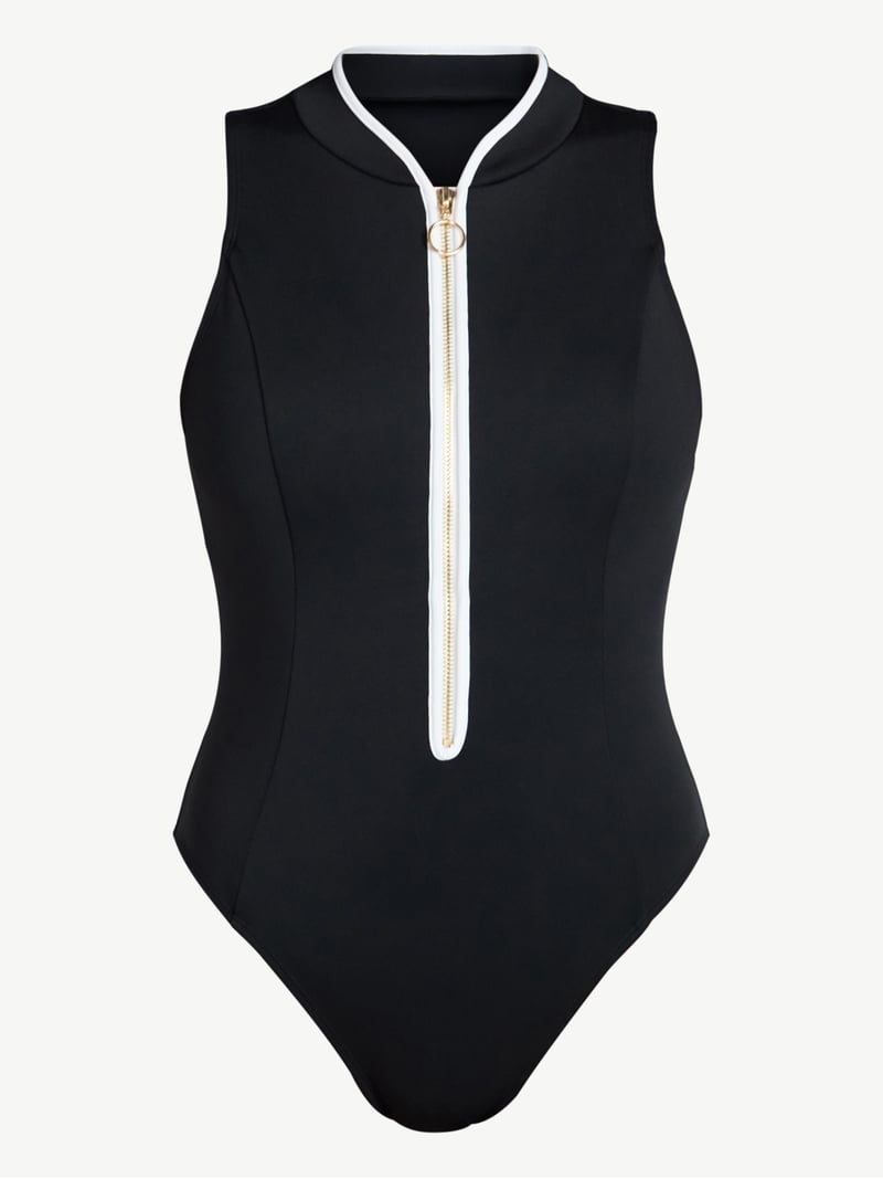 Time and Tru Women's and Women's Plus Size Zip Front Tank Rash