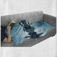 thumbnail image 6 of Landscape Soft Flannel Fleece Blanket, NYC Landscape Manhattan Skyline Panorama Monochrome Picture Modern Home Artwork, Cozy Plush for Indoor and Outdoor Use, 50" x 60", Blue White, by Ambesonne, 6 of 6
