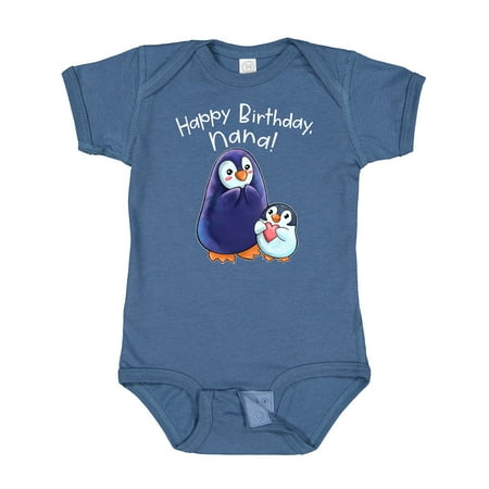 

Inktastic Happy Birthday Nana!- Cute Penguins Gift Baby Boy or Baby Girl Bodysuit