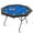 BLUE, variant on 8-Player Portable Octagon Poker Table, Foldable Poker Table, Blue,Metal Legs & 8 Cup Holders, Professional Blackjack Table for Family Game Nights