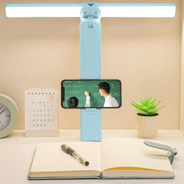 SuoKom Lampe de Bureau 2-en-1, Lampe de Bureau avec Bras Flexible, 3 Modes de Couleur, Double Tête à Intensité Réglable pour Bureau à Domicile, Établi, Lecture
