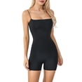 thumbnail image 2 of Diconna Women Solid Color Cami Playsuits Sleeveless Backless Short Bodycon Jumpsuits Summer Spaghetti Strap Rompers Clubwear, 2 of 9