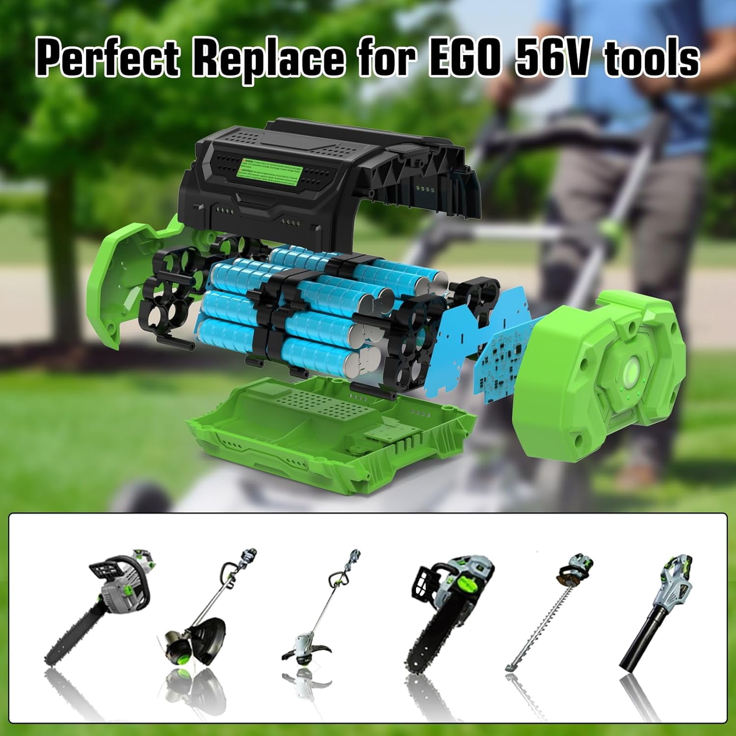 56V 5.0Ah Battery Compatible for 56V EGO Battery BA2800T BA2800 BA4200 BA1400 Compatible with EGO 56-Volt CS1604 CS1804 Power Cordless Tools(Not Made in EGO