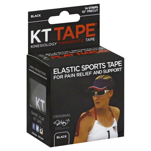 KT Tape Professional Sports Tape, Precut, Black, 14 Count Walmart