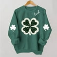 thumbnail image 4 of Mifsaly Womens St Patricks Day Sweatshirt Shamrock Graphic Long Sleeve Shirts Crewneck Heart Print Loose Dressy Casual Blouse Irish Festival Green Outfits S, 4 of 7