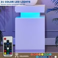 thumbnail image 2 of Nightstand Set Of 2, Wooden Night Stand With LED Lights, Modern Bedside Table With Storage Cabinet, White, 2 of 6