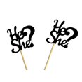 thumbnail image 2 of Darling Souvenir, He She? Gender Reveal Baby Shower Cupcake Toppers, Dessert Decorations - Pack Of 20, 2 of 3