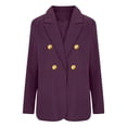 thumbnail image 4 of ClodeEU Women's Long Sleeve Button Blazer ,Notch Collar Slim Fit Cardigan Jacket with Pockets Purple,Womens Plus XXXL, 4 of 5