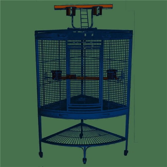 Wrought Iron Corner Parrot Cage in White