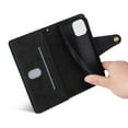 thumbnail image 4 of SaniMore for iPhone 14 6.1" 2022 Case, PU Leather 2 in 1 Zipper Wallet Removeable Wrist Strap Card Slots Cash Pocket Kickstand Shockproof Anti-fall Full Protective Shell For iPhone 14, Black, 4 of 15