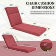 thumbnail image 2 of Kimunuk Outdoor Chaise Lounge Cushions, 72" x 21" x 4" Waterproof Pool Beach Recliner Replacement Cushions with Ties, Fuchsia Red, 2 of 7