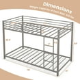 thumbnail image 7 of Topbuy Metal Bunk Bed Twin over Twin Low-Profile Bunk Bed Frame with Full Length Guardrail & Ladder Space-saving Twin Size Bed Sliver, 7 of 7