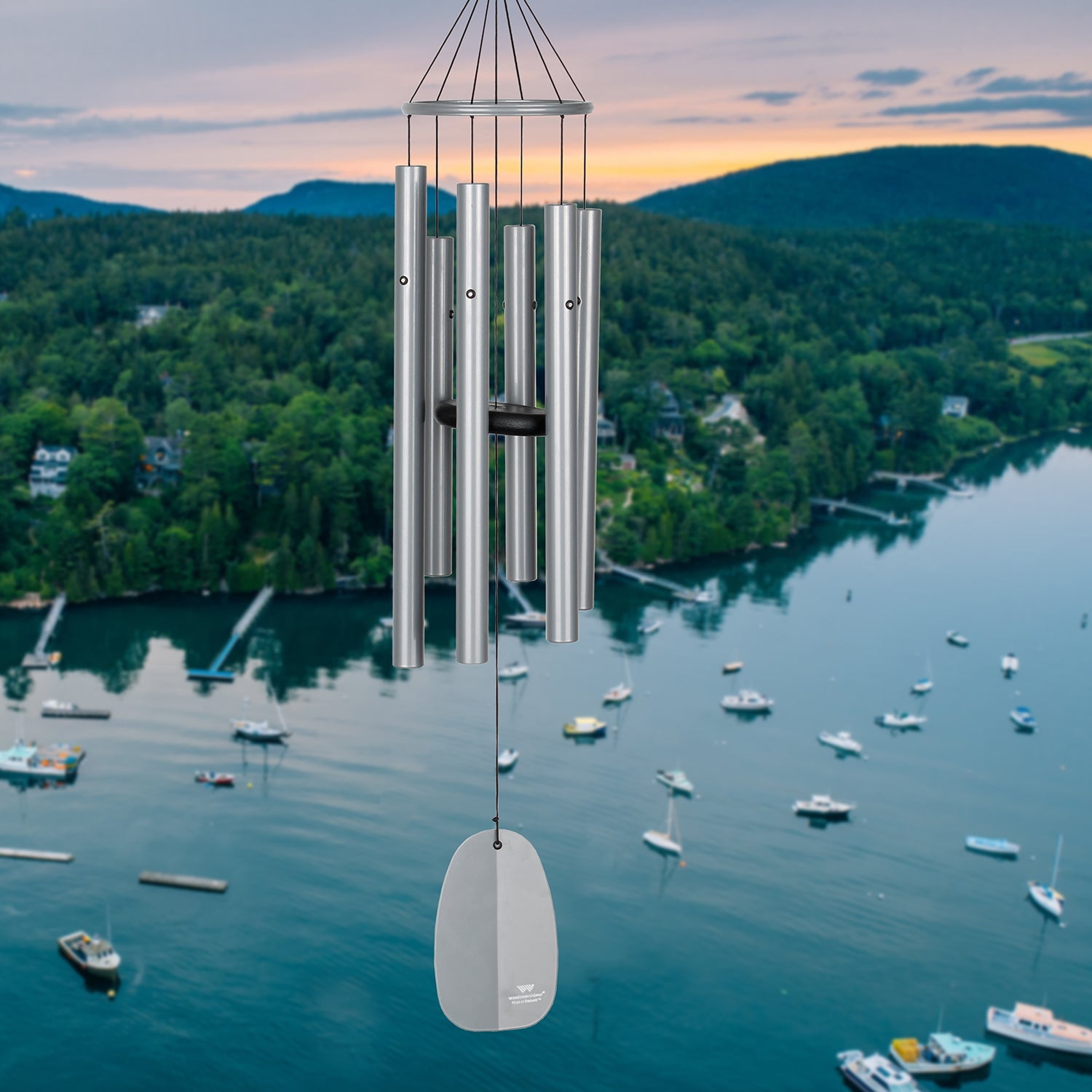 Woodstock Windchimes Bells of Paradise Harbor Gray 32", Wind Chimes For Outside, Wind Chimes For Garden, Patio, and Outdoor Décor, 32"L