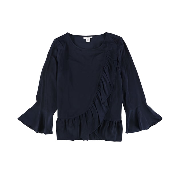 Blusa de Punto con Volantes bar III para Mujer Azul Extragrande