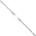 thumbnail image 2 of 14K Solid White Gold Curb Link Name Bar Identification ID Bracelet, 2 of 3