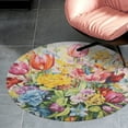 thumbnail image 2 of Spring Flowers Round Area Rugs for Bedroom Living Room, 6FT Soft Indoor Circle Carpets, Carpet Home Decor Floor Mat, 2 of 6