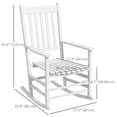 thumbnail image 3 of Outsunny Wooden Patio Rocking Chairs Set of 2 w/ Slatted Seat, White, 3 of 10