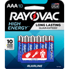 Rayovac High Energy Alkaline, AAA Batteries, 10 Count