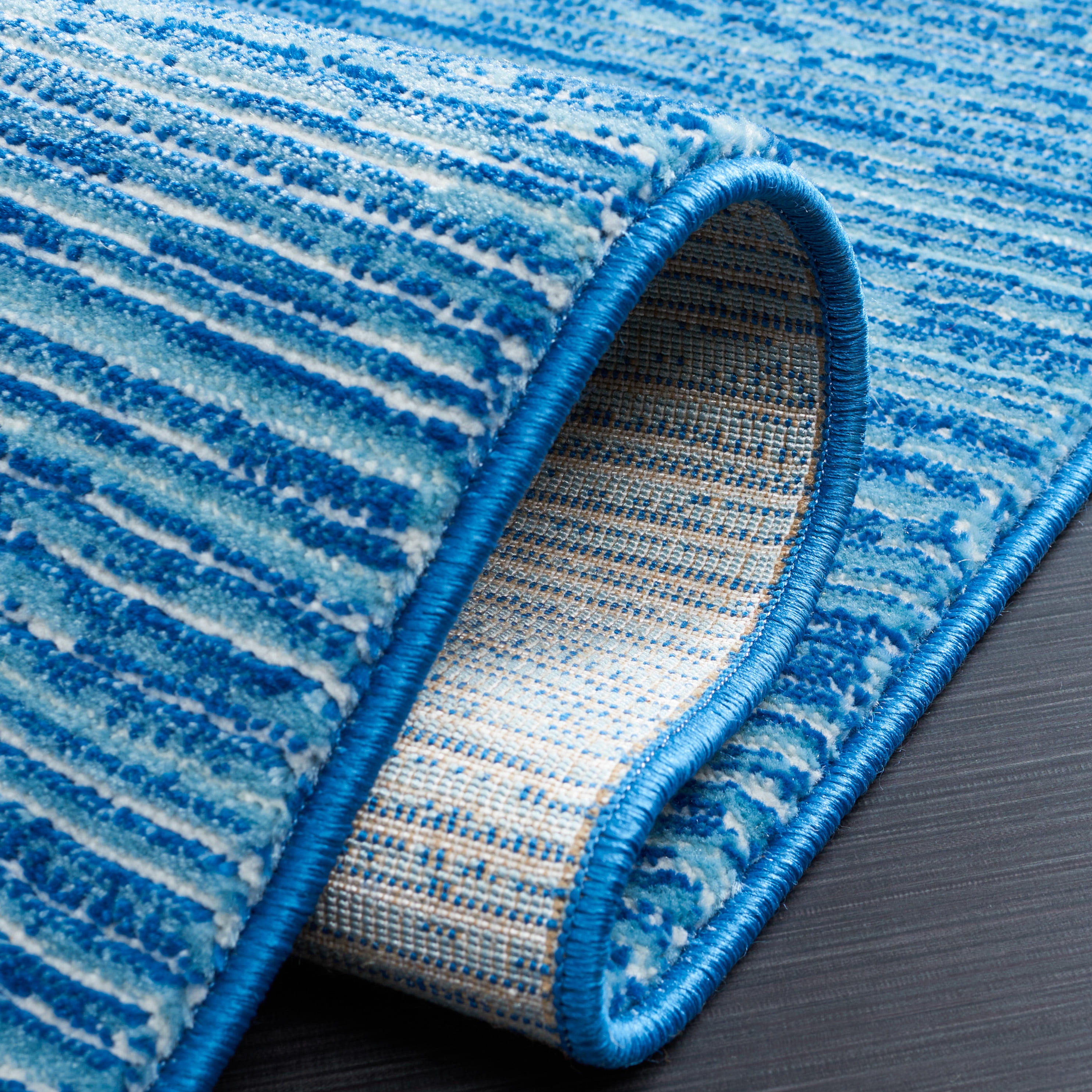 SAFAVIEH Vision Adrasteia Overdyed Solid Runner, 2'2" x 8', Blue - Modern Design, Blue, Non-Shedding & Easy Cleaning, Ideal for Living Room, Bedroom, Dining Space, Entryway, Hallway, Kitchen