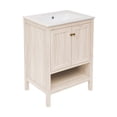 thumbnail image 3 of Château 24" Freestanding Bathroom Vanity in White Oak with 3-Hole Centerset Sink Top, 3 of 5
