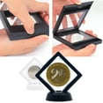 thumbnail image 3 of Lefu 5PCS 3D Floating Frame Holder Stand Box Clear Jewelry Ring Coin Display Case, 3 of 9
