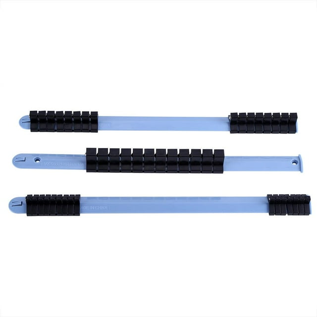 Ccdes 3Pcs 1/4 3/8 1/2 Plastic Wall Mounted Socket Storage Rack Divider Rail Tray Holder Organizer, Socket Rack, Sockets Storage Rack