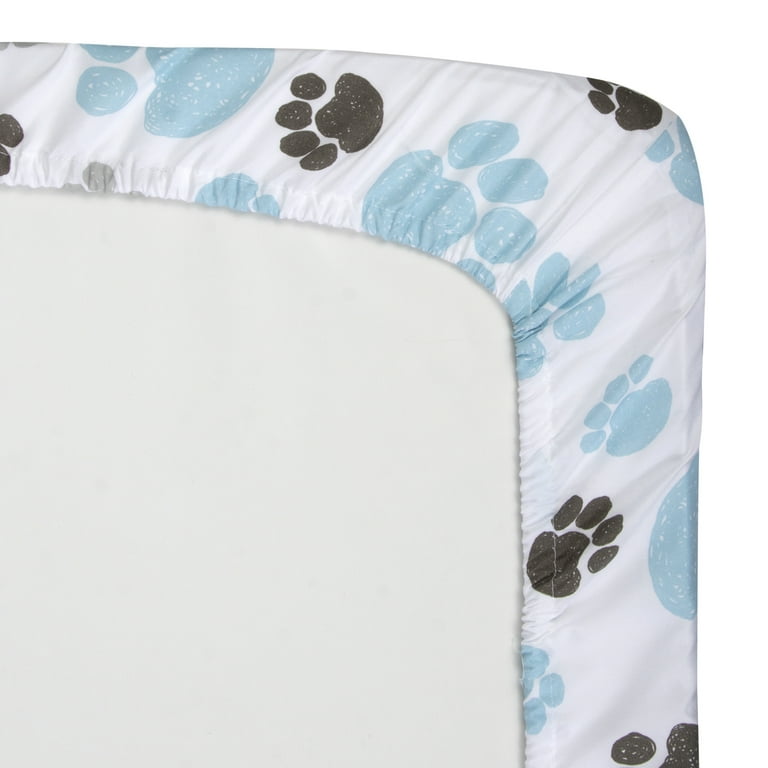 Paw print crib sheets deals