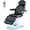 3-Motor Hand Control + Foot Control - Black (with lights), variant on Chantmo Electric Hydraulic Massage Bed 441 lbs Load 4 Motors 200W Each Height 23.6 inch 90 Adjustable Headrest Footrest for Spa Home Clinic Black
