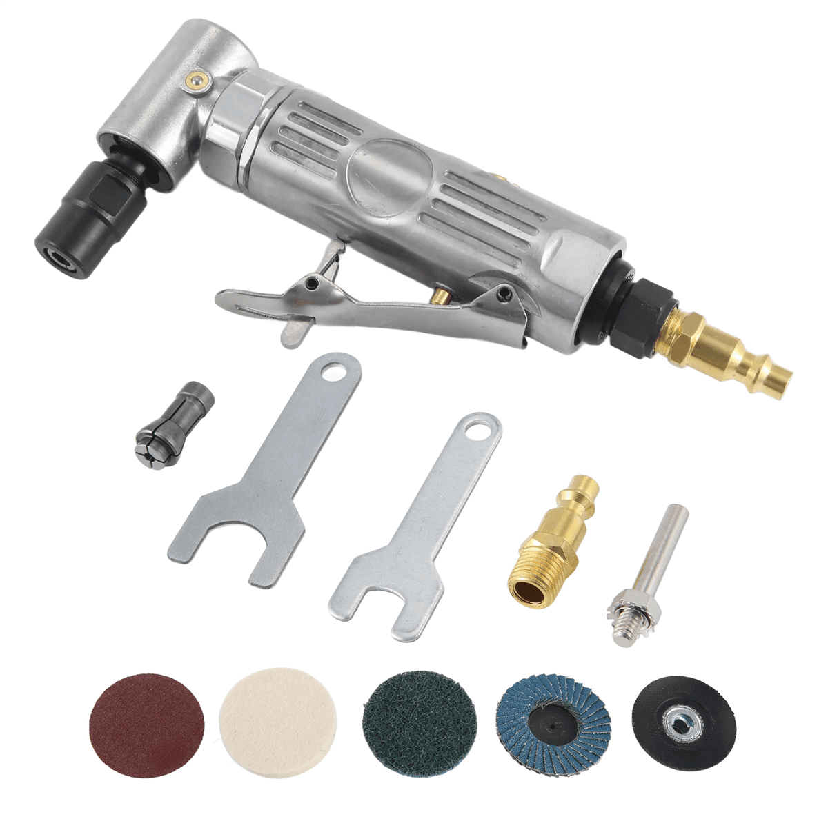 HOT! 1/4 inch Air Angle Die Grinder 90 Degree Pneumatic Grinding Machine Cut Polisher Mill Engraving Tools Set With Spanner Wrench