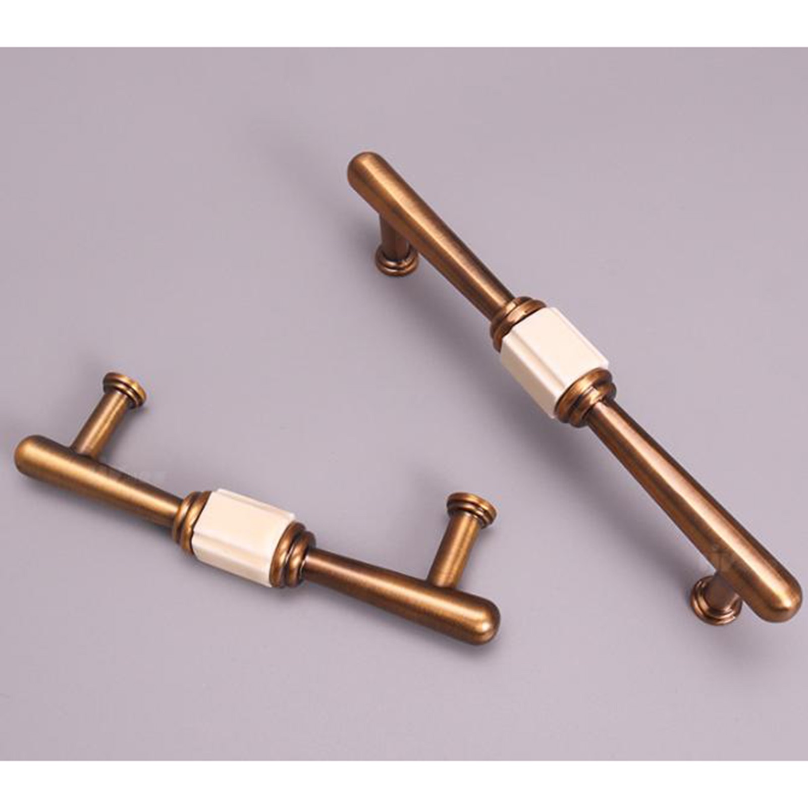 2 Pieces Ceramic Vintage Cupboard Pulls Furniture Kitchen Drawer Handles Antique Handles,Chrome-Plated Bow Pulls Closet Door Knobs Cupboard Door Handles