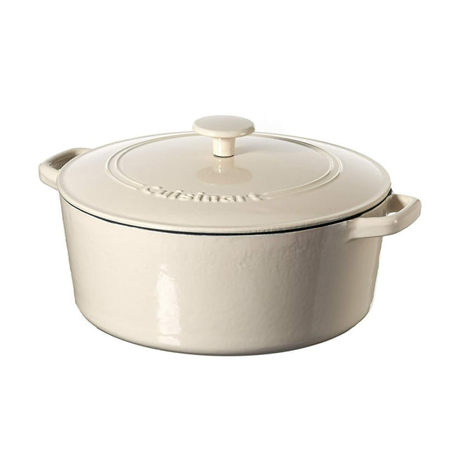 Cazuela Cuisinart Chef's Classic de hierro fundido esmaltado, 7 litros, crema