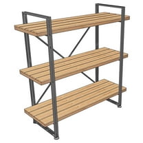 48 in. H X 16.75 in. W X 47 in. D Black Metal 3-Tier Dinnerware Shelves Fixture